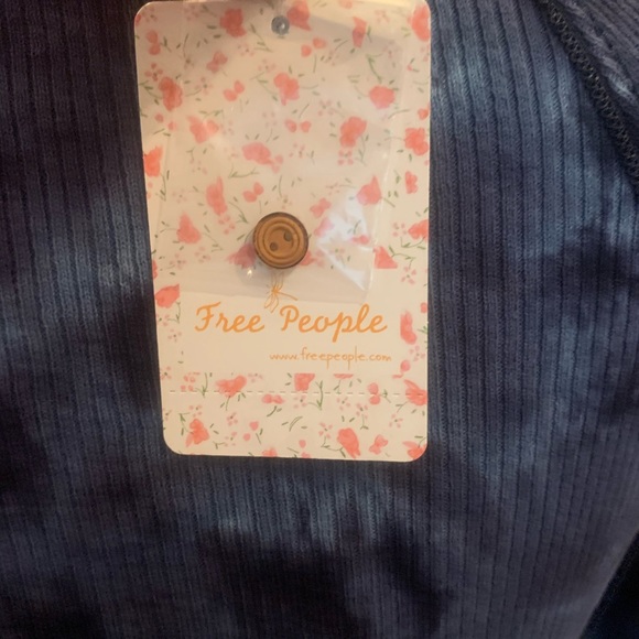 NWT Free People Rory Henley Top Tie Dye Navy M - Picture 11 of 13